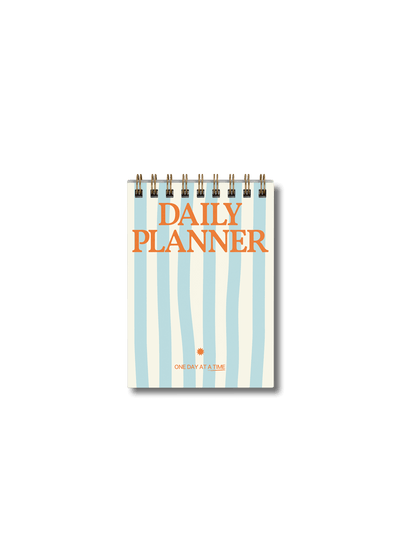 Wirebound Pocket A6 Daily Planner Pad - Blue Stripes