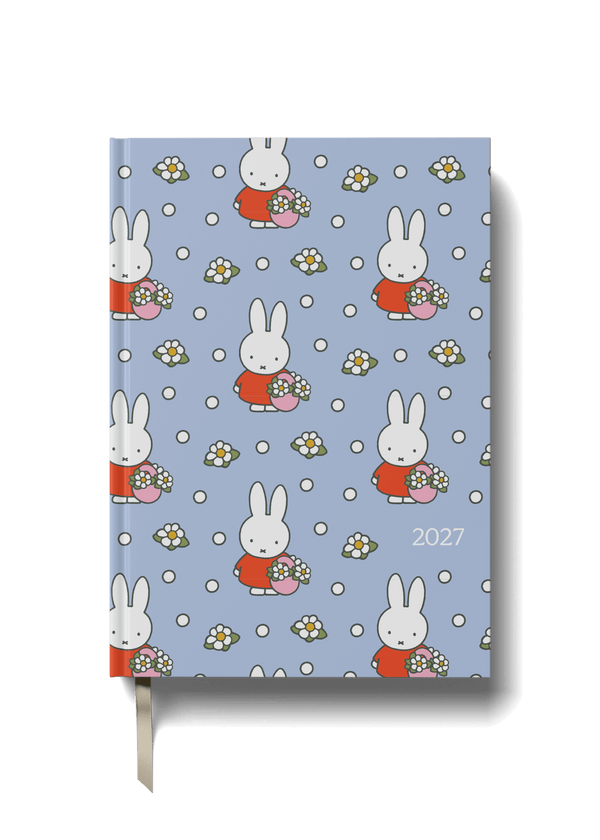Miffy 2027 A5 Diary - Week-to-View - Blue Flowers