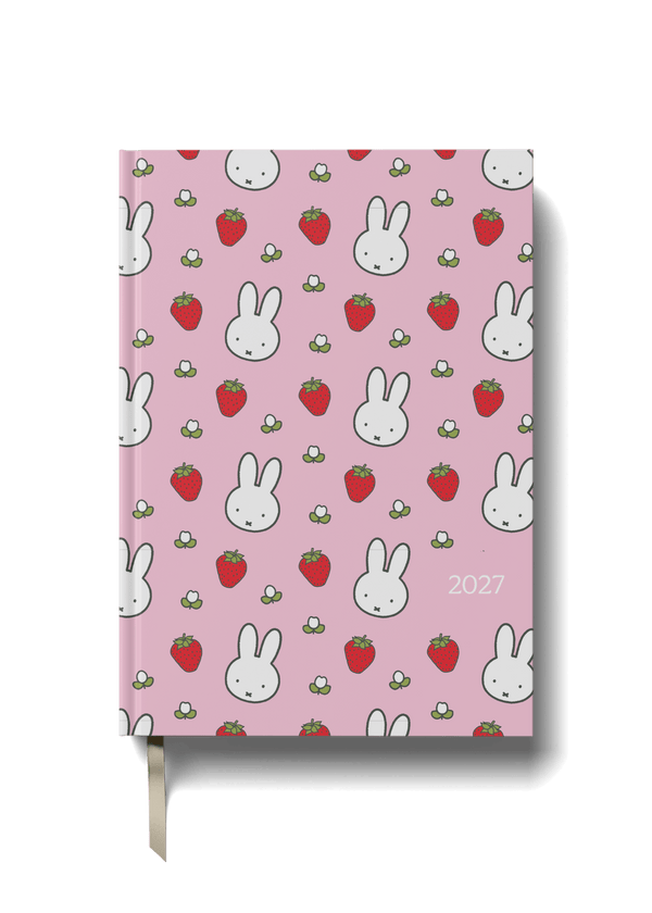Miffy 2027 A5 Diary - Week-to-View - Pink Strawberries