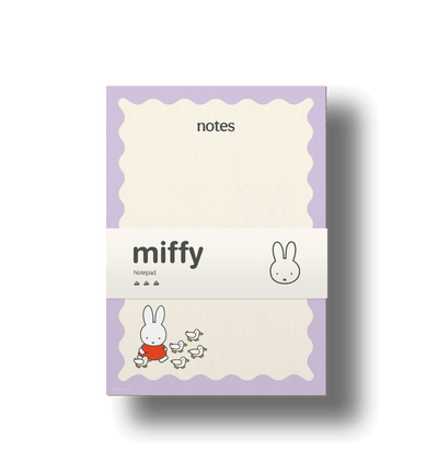 Miffy-themed notepad with miffy and ducklings