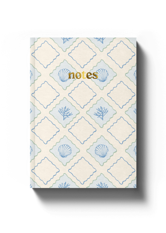Luxe Pattern Notebook - Blue Shells - A5 Softcover