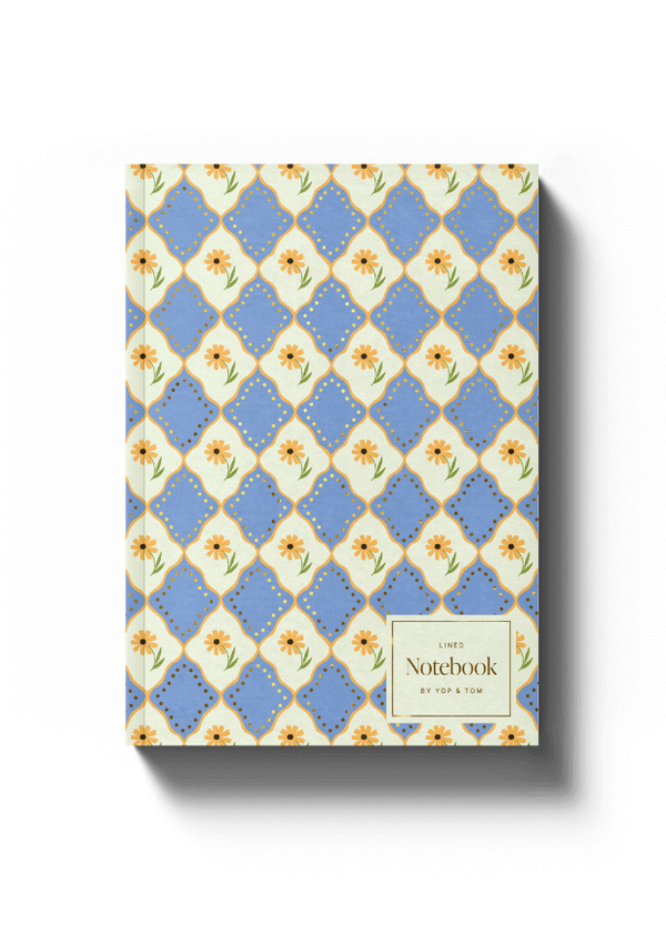 Luxe Pattern Notebook - Blue Flowers - A5 Softcover