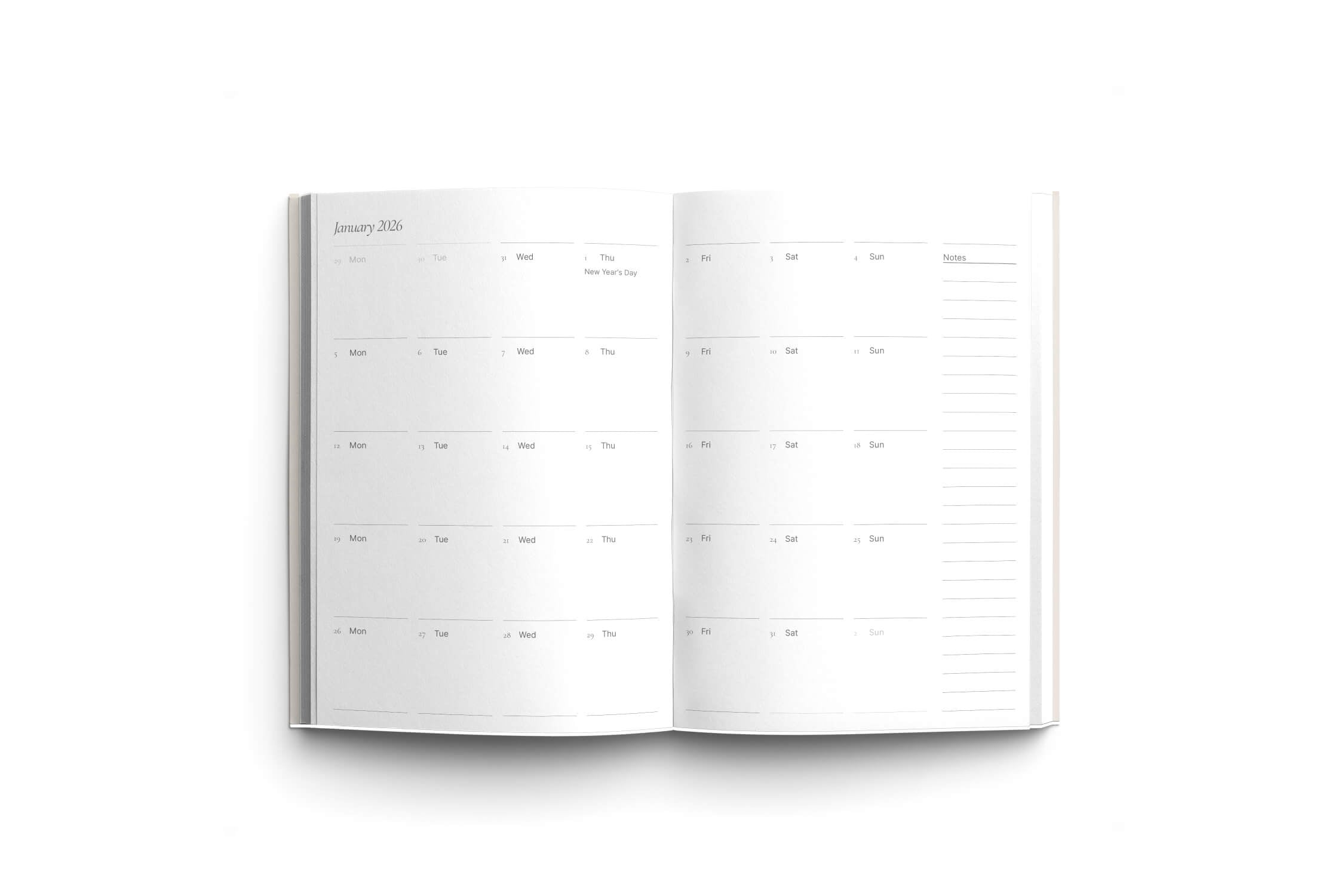 A5 2026 Diary - Week To View - Blue Daisies