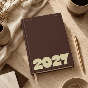 2027 A5 Diary - Week-to-View - Bold Year Espresso & Butter