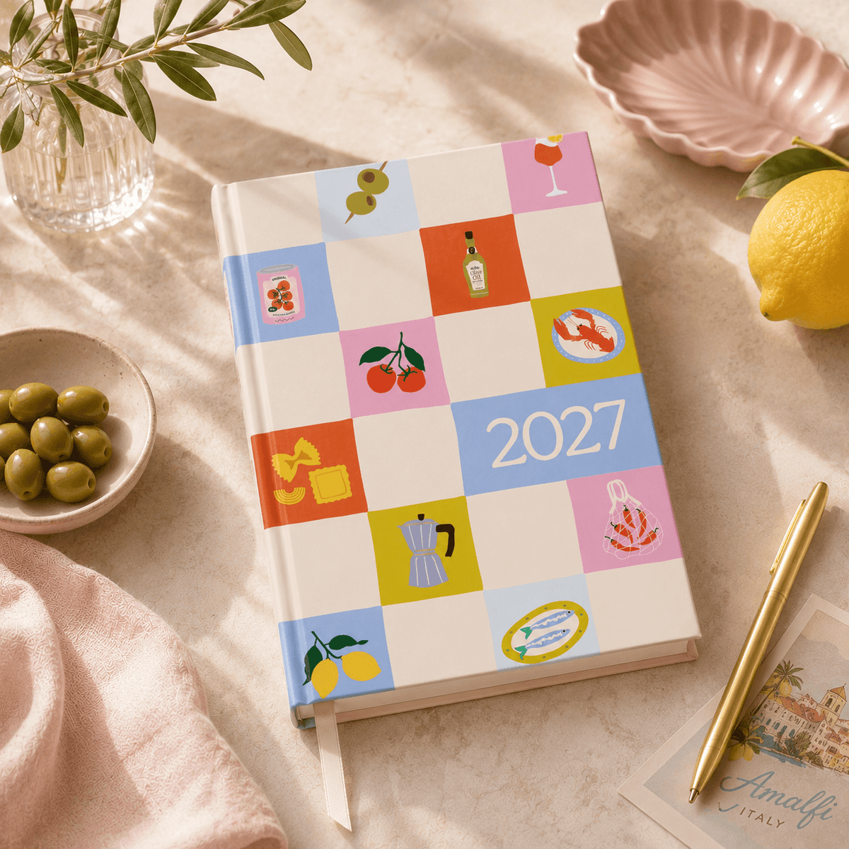 2027 A5 Diary - Week-to-View - Buon Appetito Check