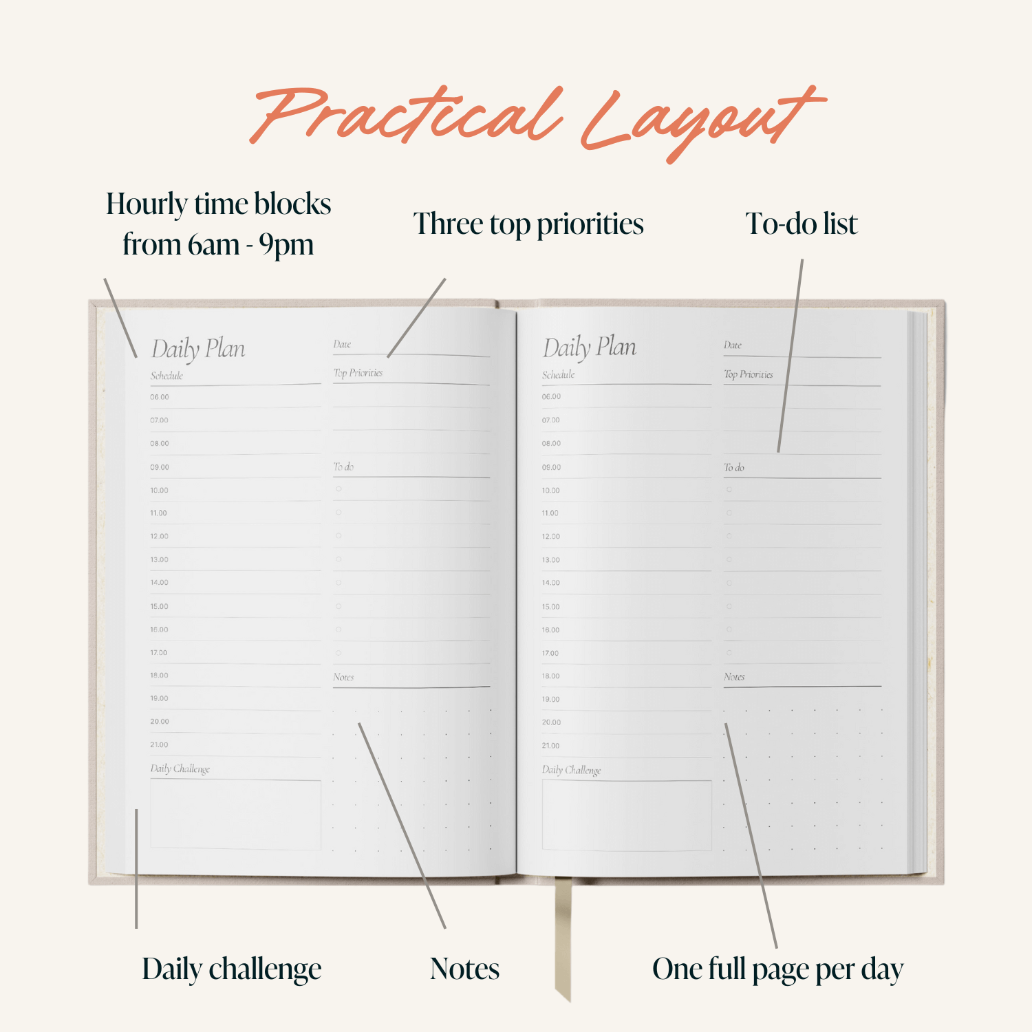 Daily Planner - Pink Stripes