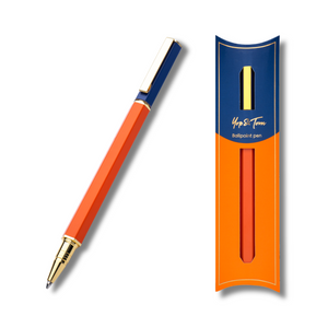 Contrast Ballpoint Pen - Navy & Orange