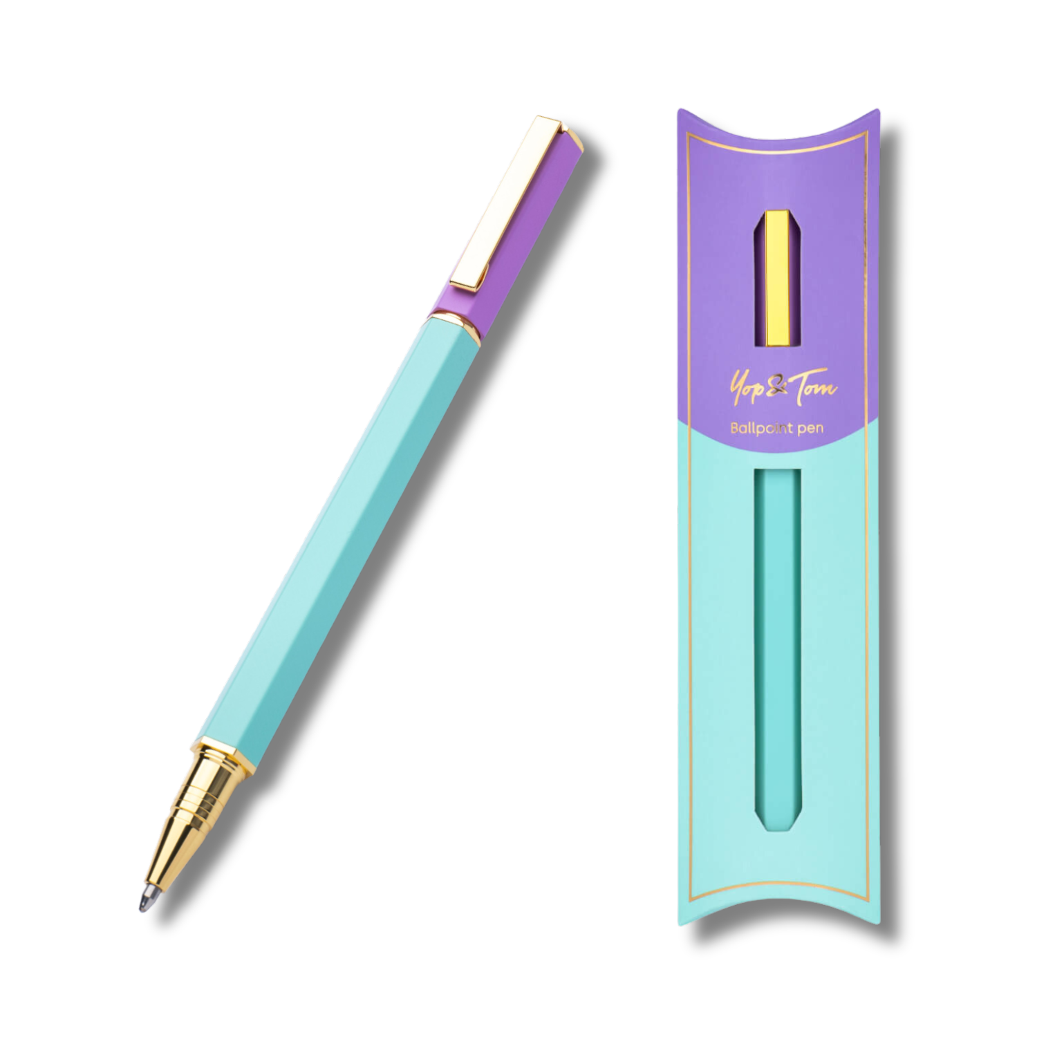 Stylo à bille Contraste - Lilas et Menthe 