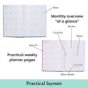 Contrast Lilac & Mint A5 2024 Diary