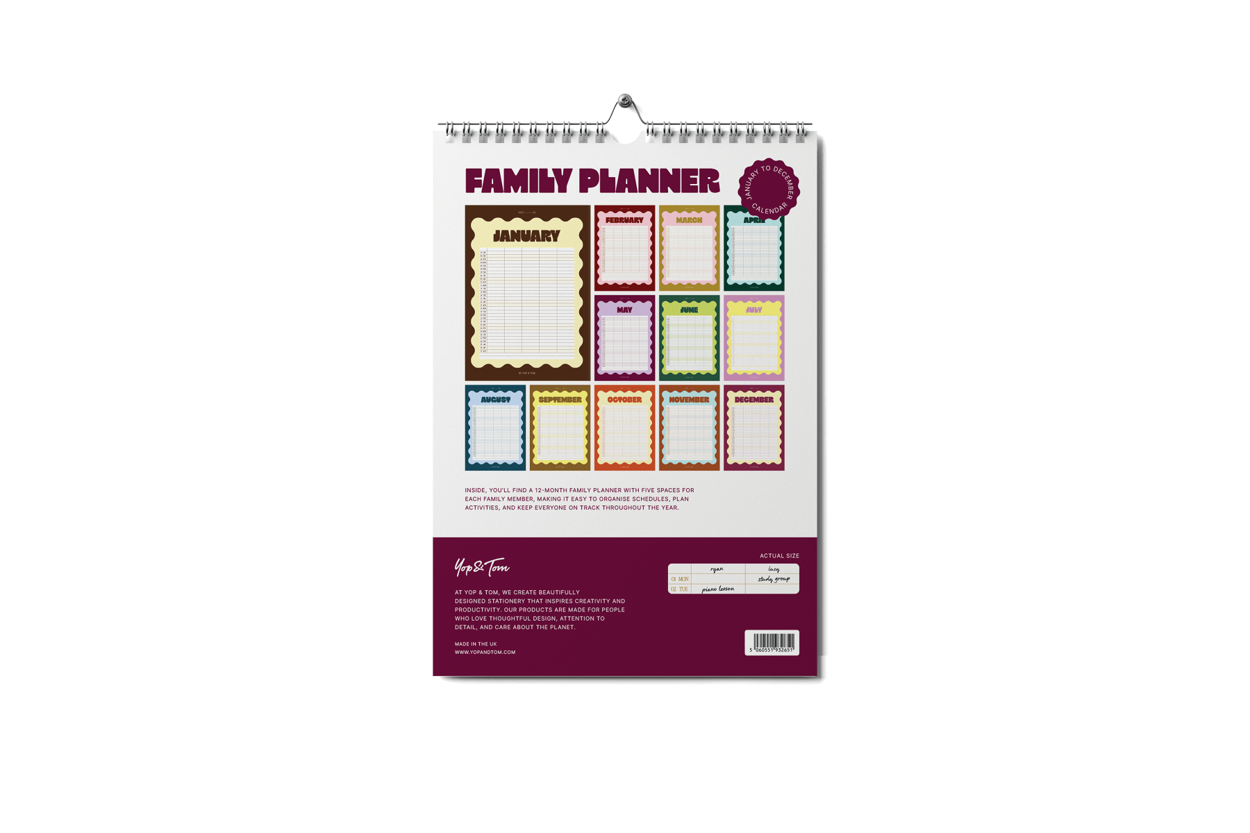 2027 A3 Family Planner Calendar - Bold Year