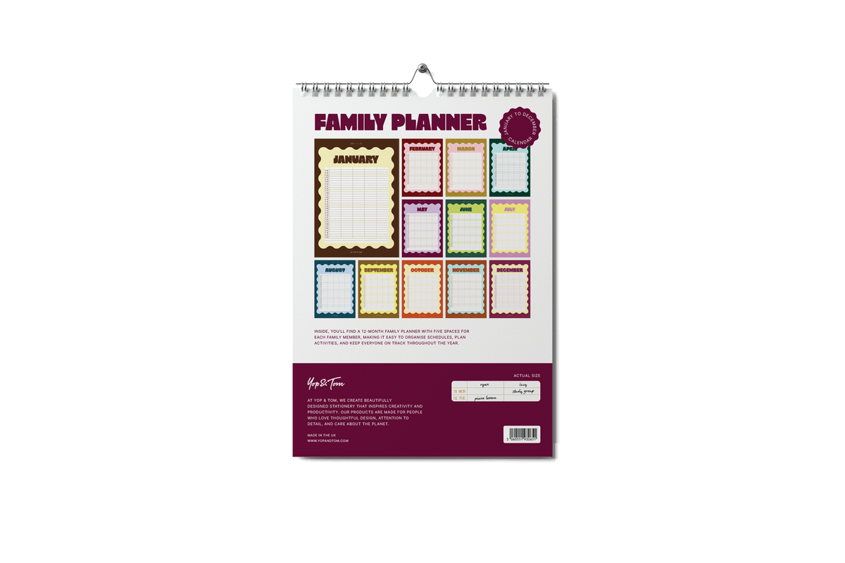 Bold Year A3 2027 Family Planner Calendar