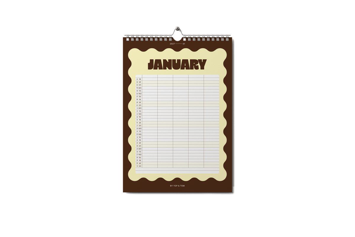 Bold Year A3 2027 Family Planner Calendar