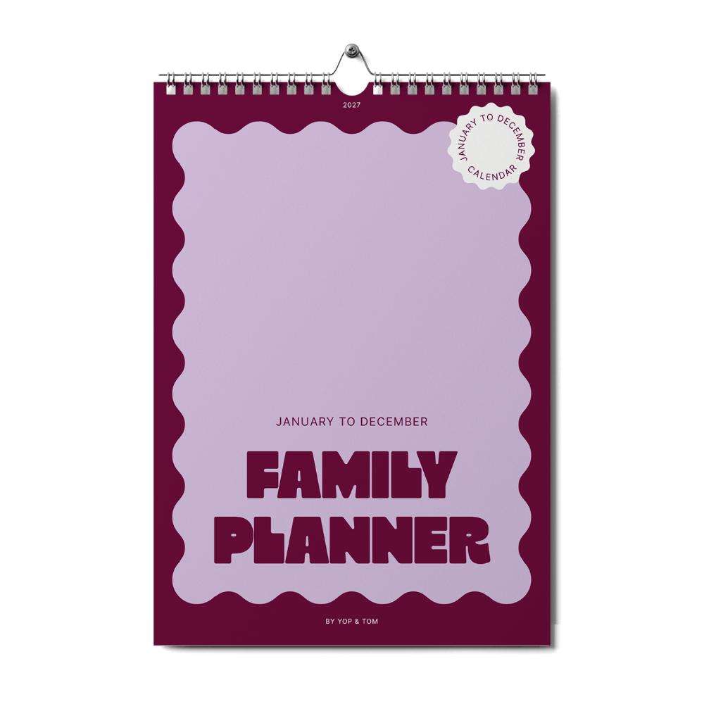 2027 A3 Family Planner Calendar - Bold Year