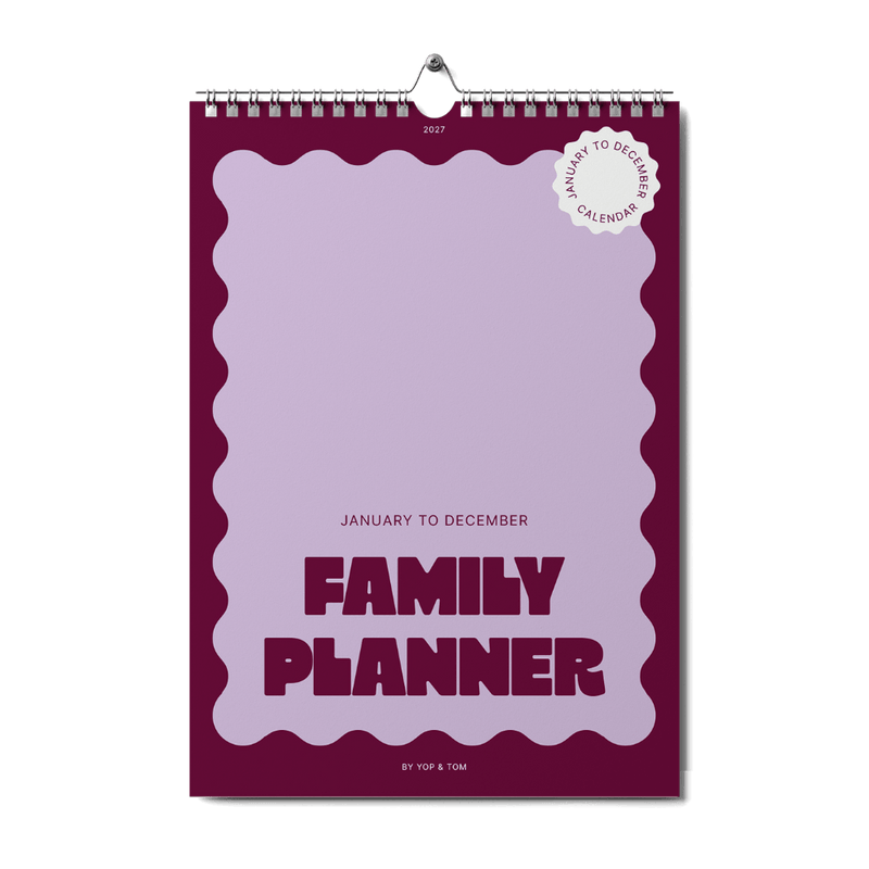 2027 A3 Family Planner Calendar - Bold Year
