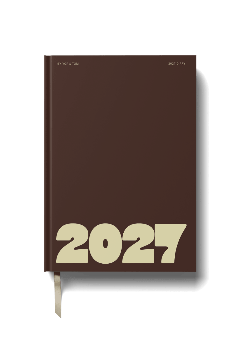 2027 A5 Diary - Week-to-View - Bold Year Espresso &amp; Butter