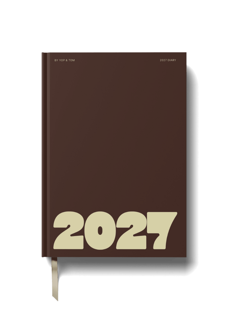 2027 A5 Diary - Week-to-View - Bold Year Espresso & Butter
