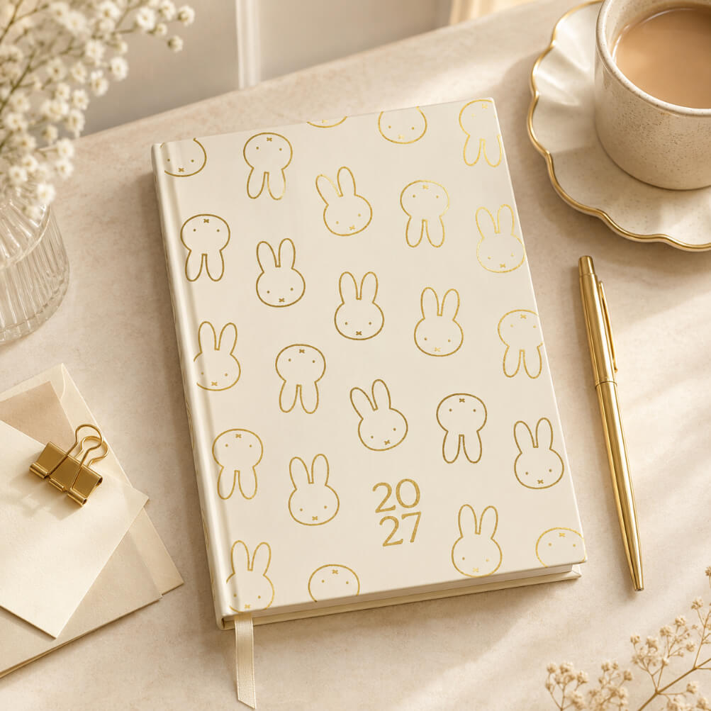 Miffy 2027 A5 Diary - Week-to-View - All Ears - Beige