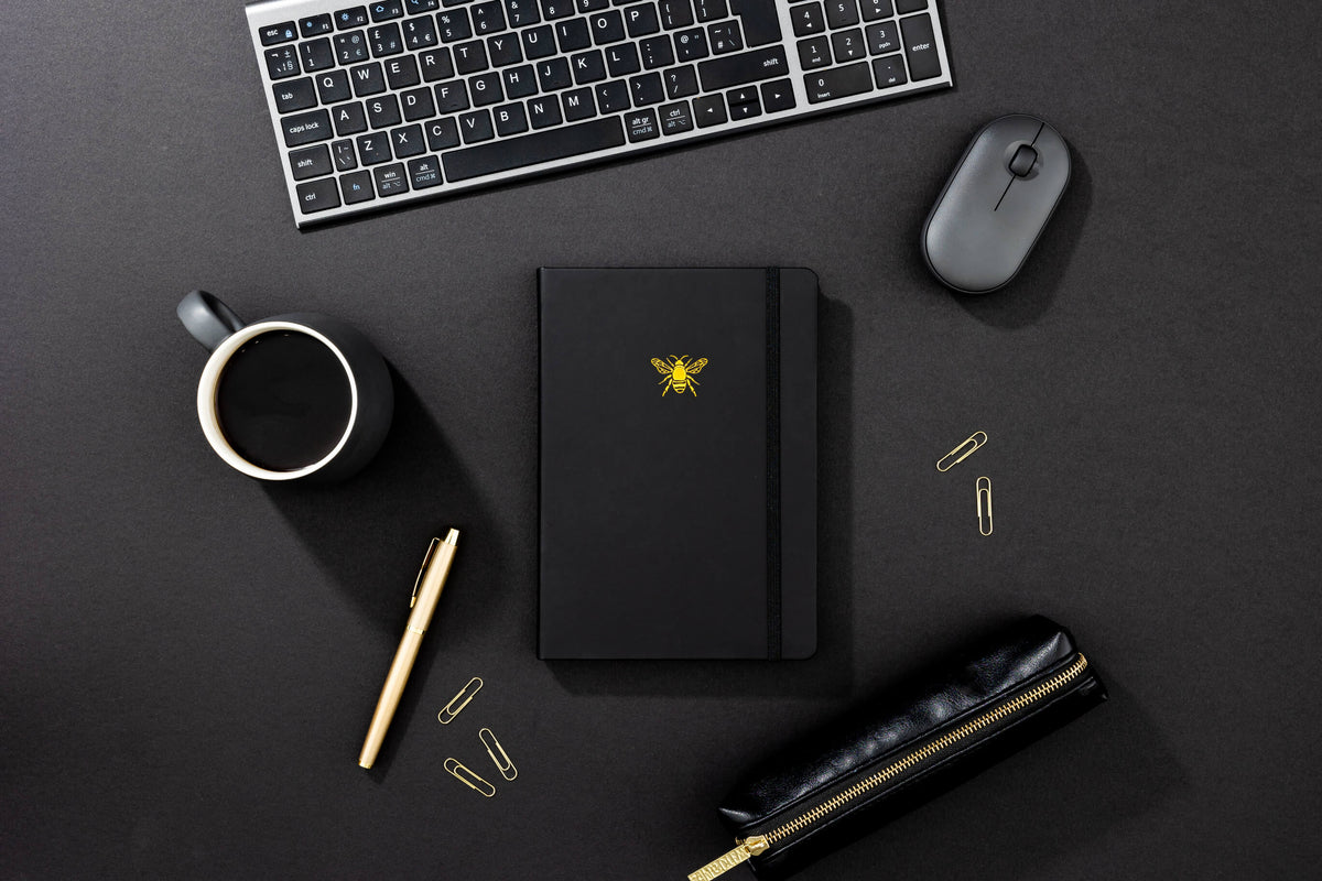 A5 Dot Grid Journal - Bee - Charcoal