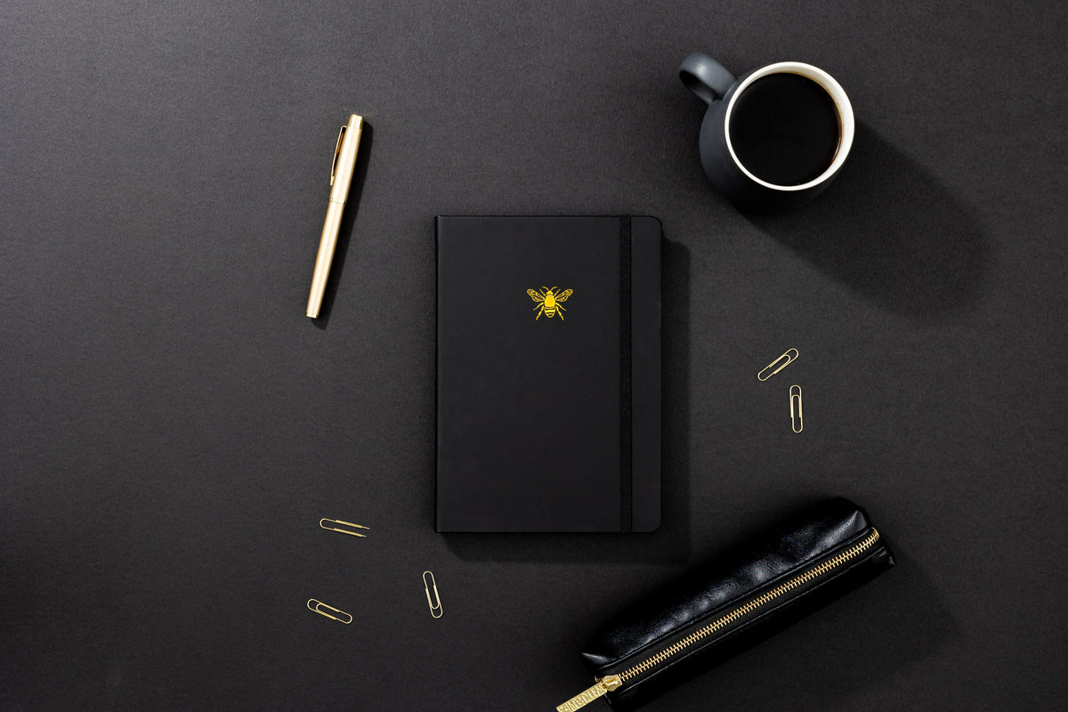 A5 Dot Grid Journal - Bee - Charcoal