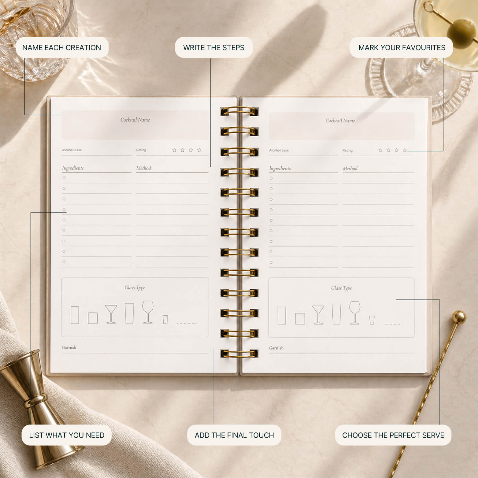 Cocktail Journal - Icons