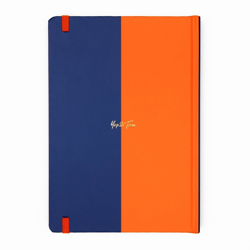 Contrast Navy & Orange A5 Lined Notebook