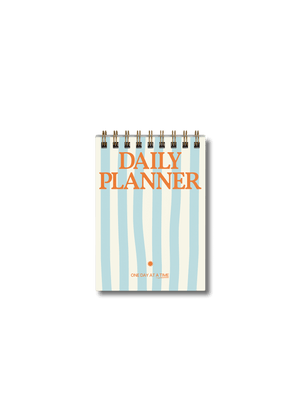 Wirebound Pocket A6 Daily Planner Pad - Blue Stripes