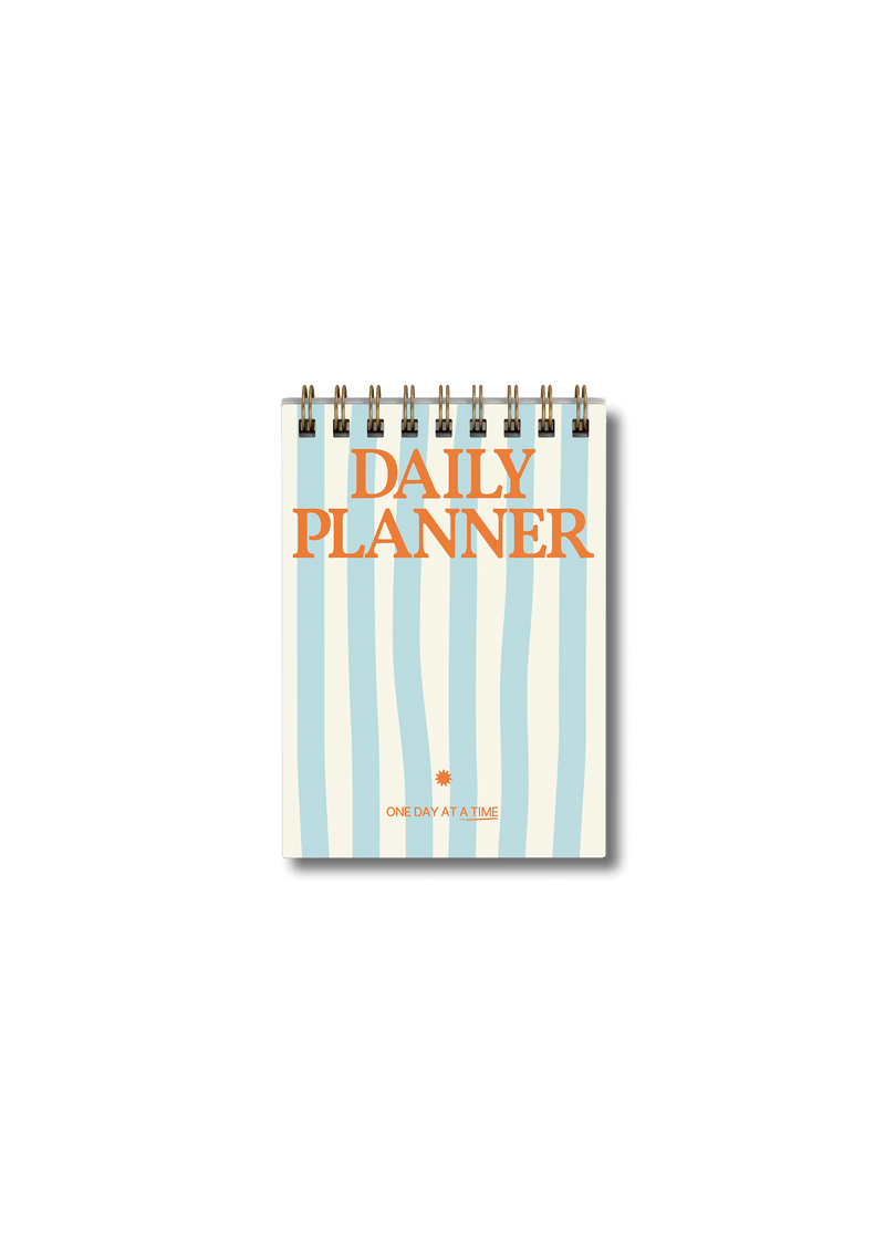 Wirebound Pocket A6 Daily Planner Pad - Blue Stripes