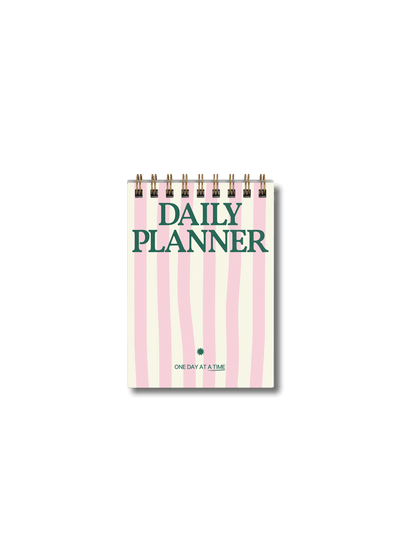 Wirebound Pocket A6 Daily Planner Pad - Pink Stripes