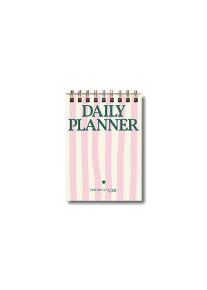 Wirebound Pocket A6 Daily Planner Pad - Pink Stripes