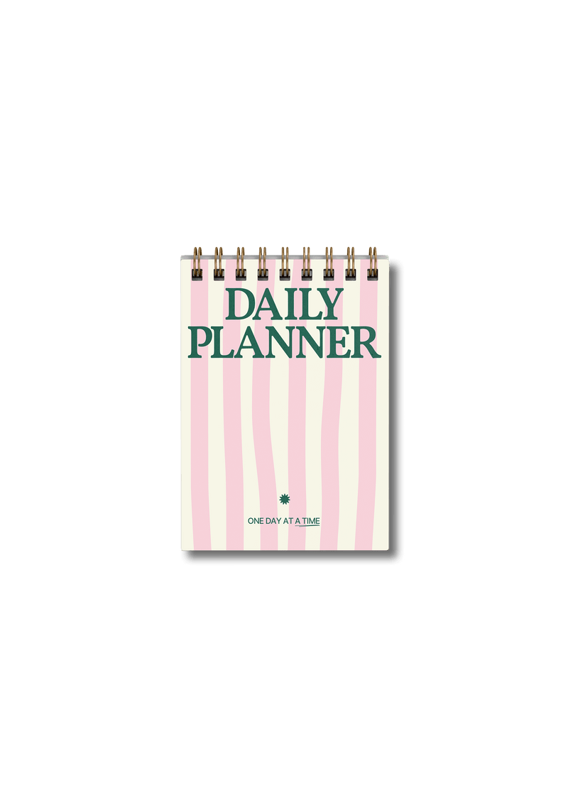 Wirebound Pocket A6 Daily Planner Pad - Pink Stripes