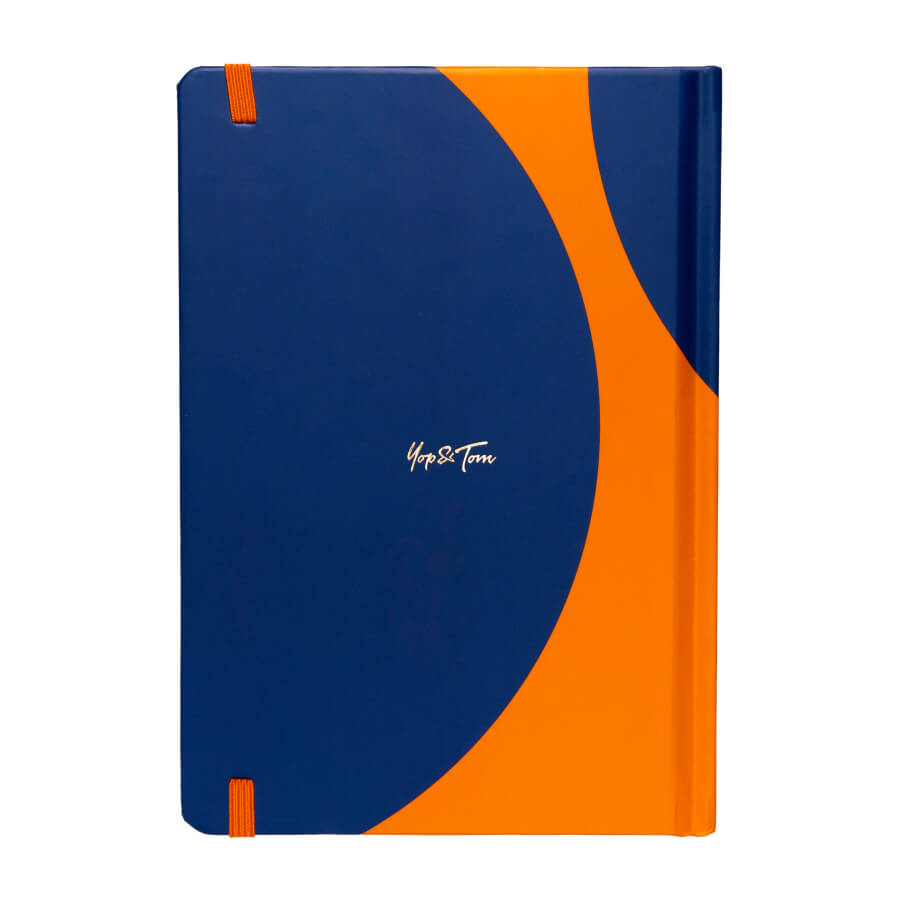 Contrast Navy &amp; Orange A5 Dotted Notebook