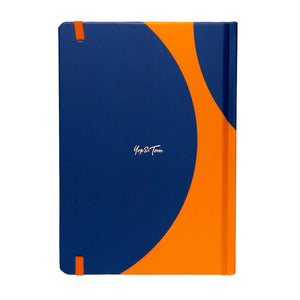 Carnet à pois A5 contrasté bleu marine et orange