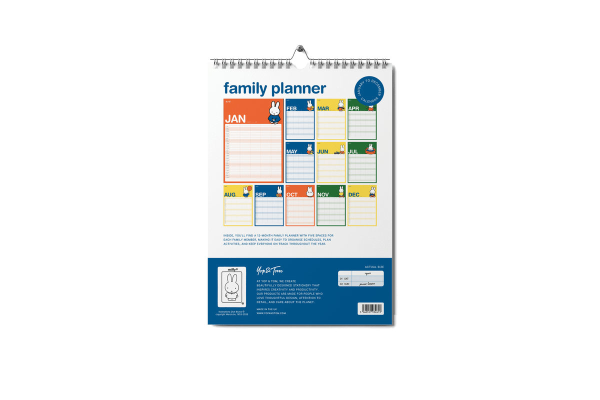 Miffy A3 2027 Family Planner Calendar