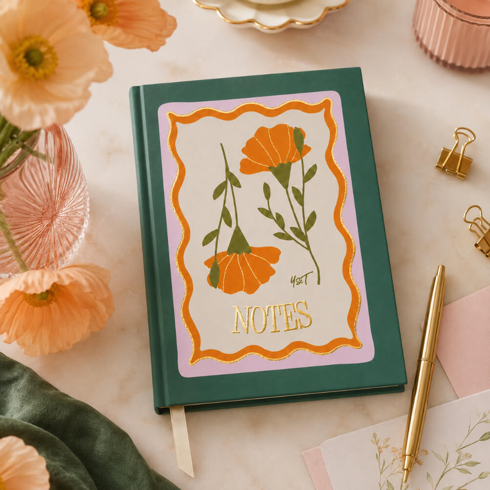 Lined Notebook (A5) - Golden Bloom
