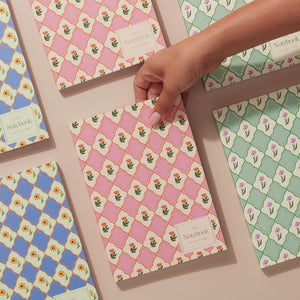 Softcover Lined Notebook - Pink Flowers