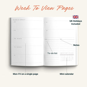 A5 2026 Diary - Week To View - Purple Stripes