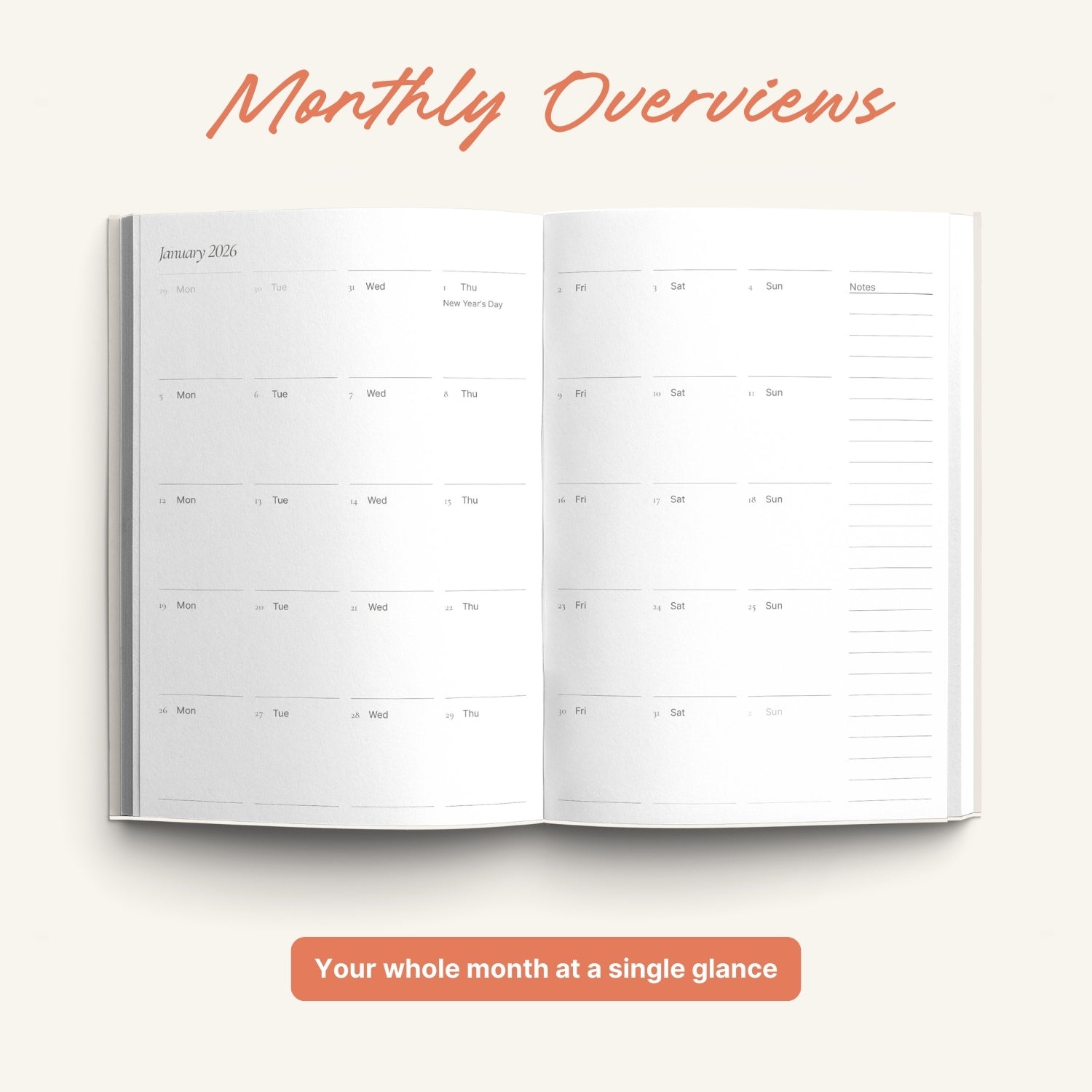A5 2026 Diary - Week To View - Blue Daisies