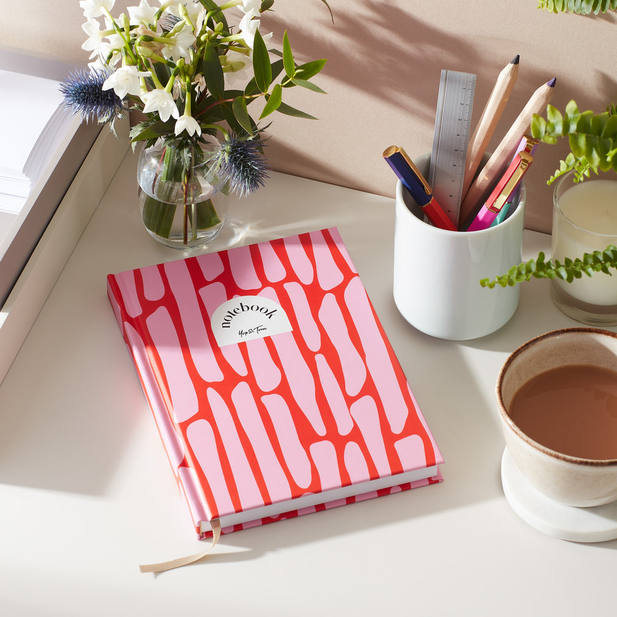 Lined Notebook (A5) - Pink Pebbles