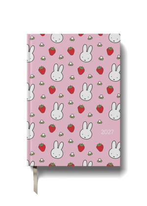 Miffy 2027 A5 Diary - Week-to-View - Pink Strawberries