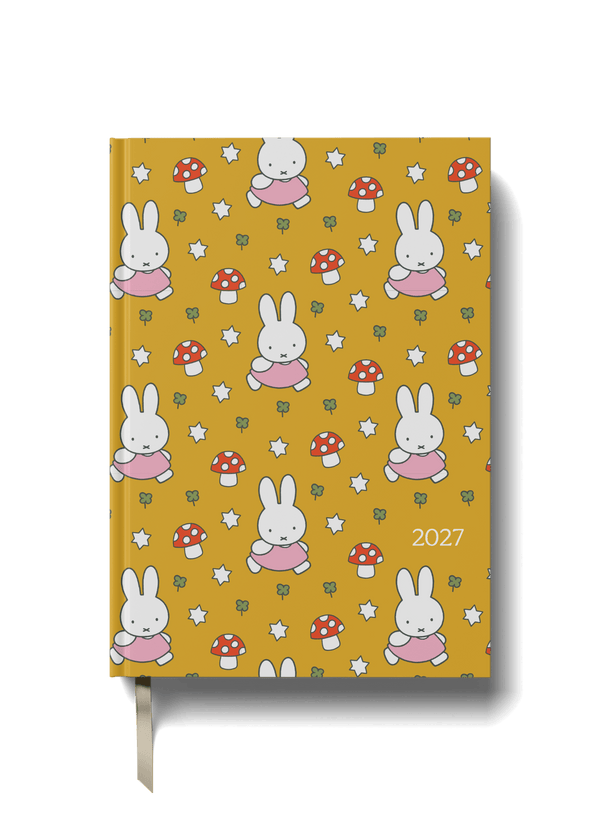 Miffy 2027 A5 Diary - Week-to-View - Yellow Toadstools