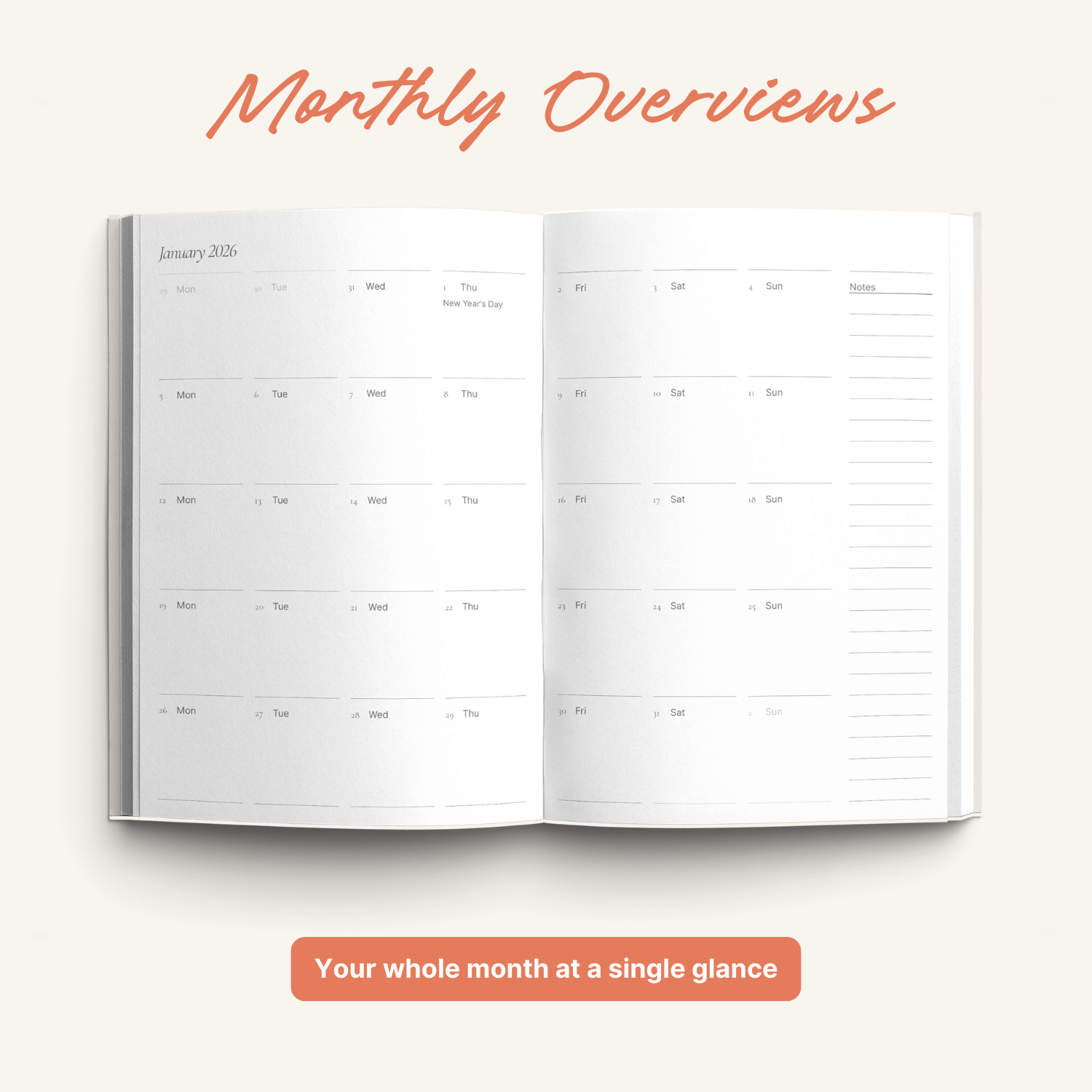 A5 2026 Diary - Week To View - Blue Daisies