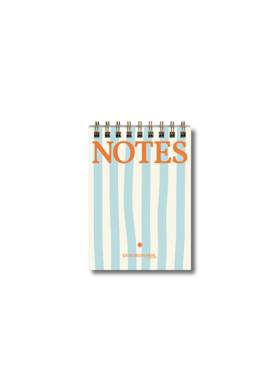 Wirebound Pocket A6 Notepad - Blue Stripes