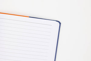 Contrast Navy & Orange A5 Lined Notebook