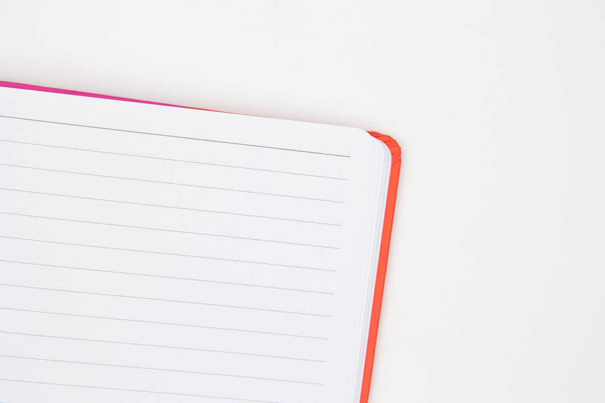 Carnet ligné A5 rouge et rose contrasté