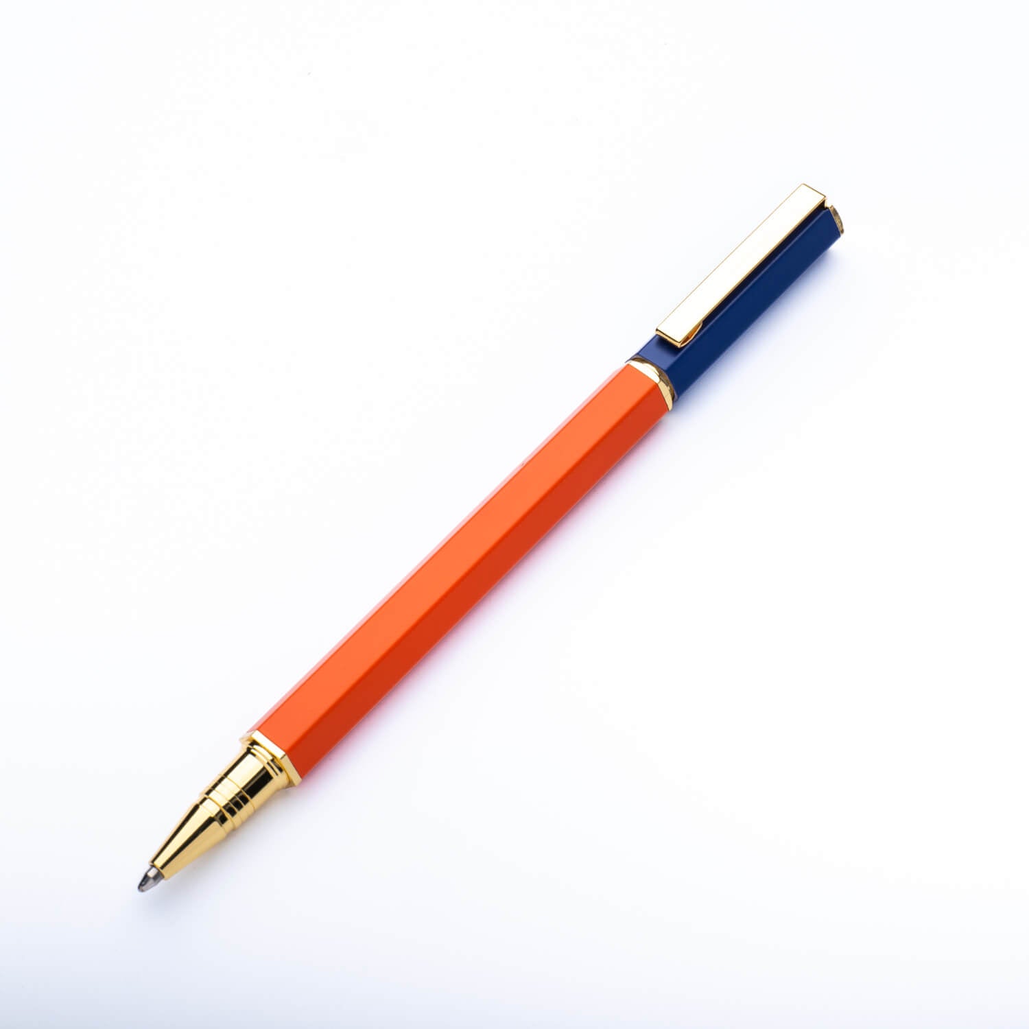 Contrast Ballpoint Pen - Navy & Orange