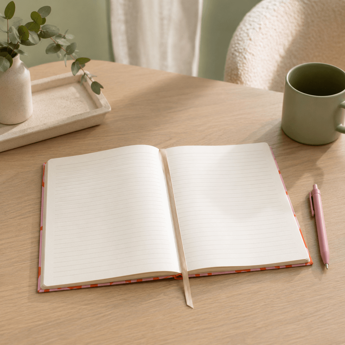 Lined Notebook (A5) - Pink Pebbles