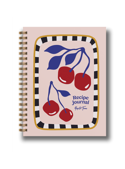 Recipe Journal featuring a cherry motif with vibrant colors, perfect for cooking enthusiasts.
