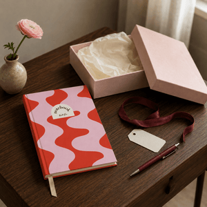 Lined Notebook (A5) - Red Ripple