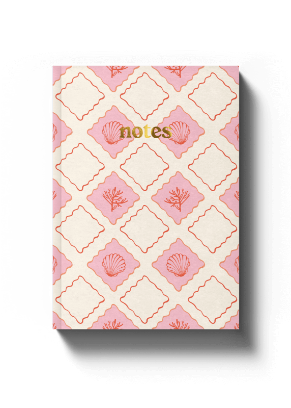 Luxe Pattern Notebook - Red Shells - A5 Softcover