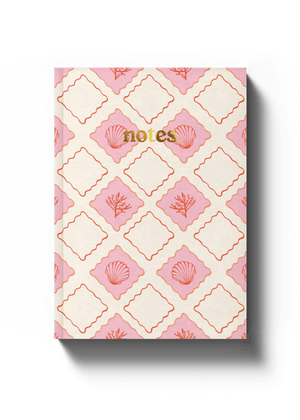 Luxe Pattern Notebook - Red Shells - A5 Softcover